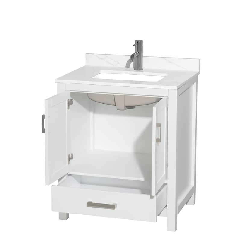 Sheffield 30-inch Single Vanity, Single Hole Quartz Top