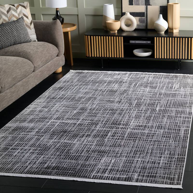 SAFAVIEH Mila Adelmira Modern & Contemporary Rug - 5'3" x 7'6" - Light Grey/Black