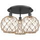 Option Matte Black / Clear Glass with Brown Rope