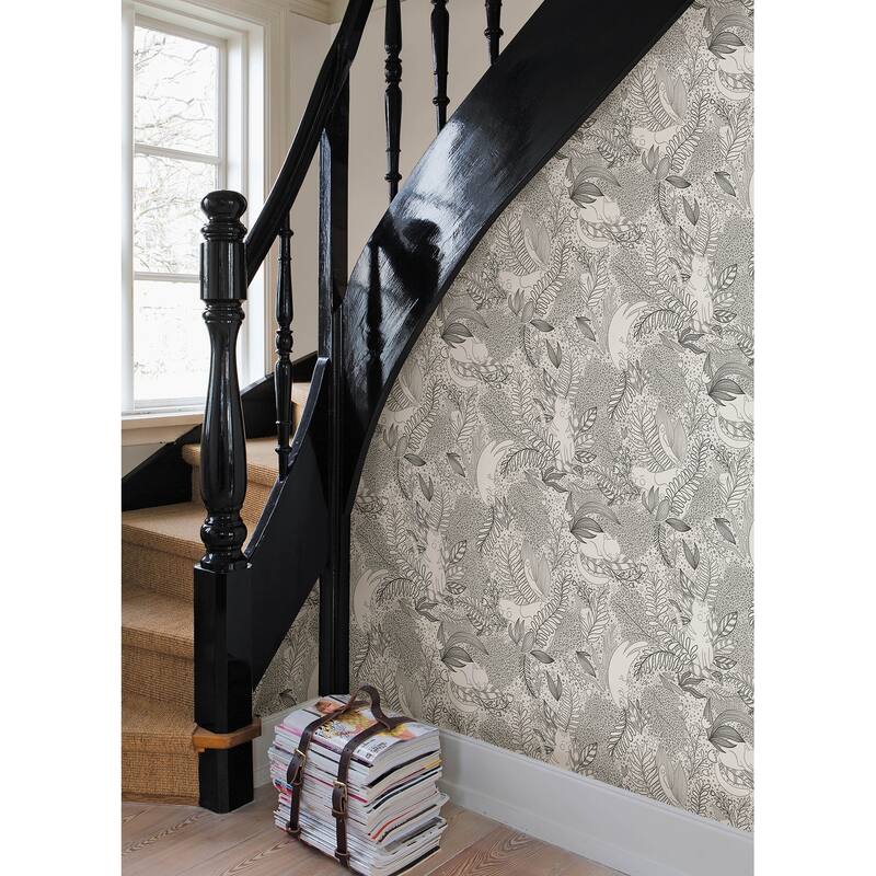 NuWallpaper Botanical Black Gato Garden Novelty Peel & Stick Wallpaper