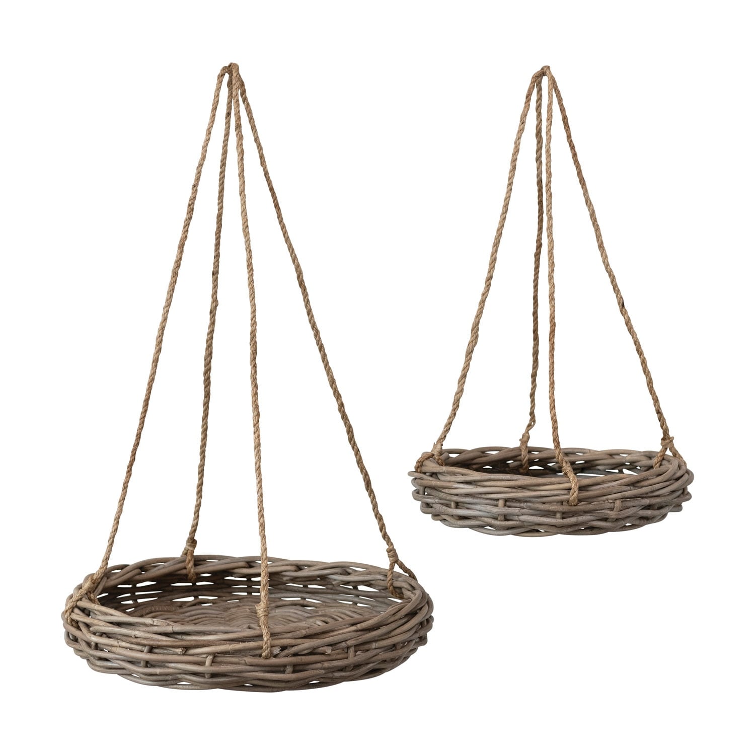 purchase discount price Hand-Woven Hanging Rattan Baskets with Rope Hangers  - 100% Rattan