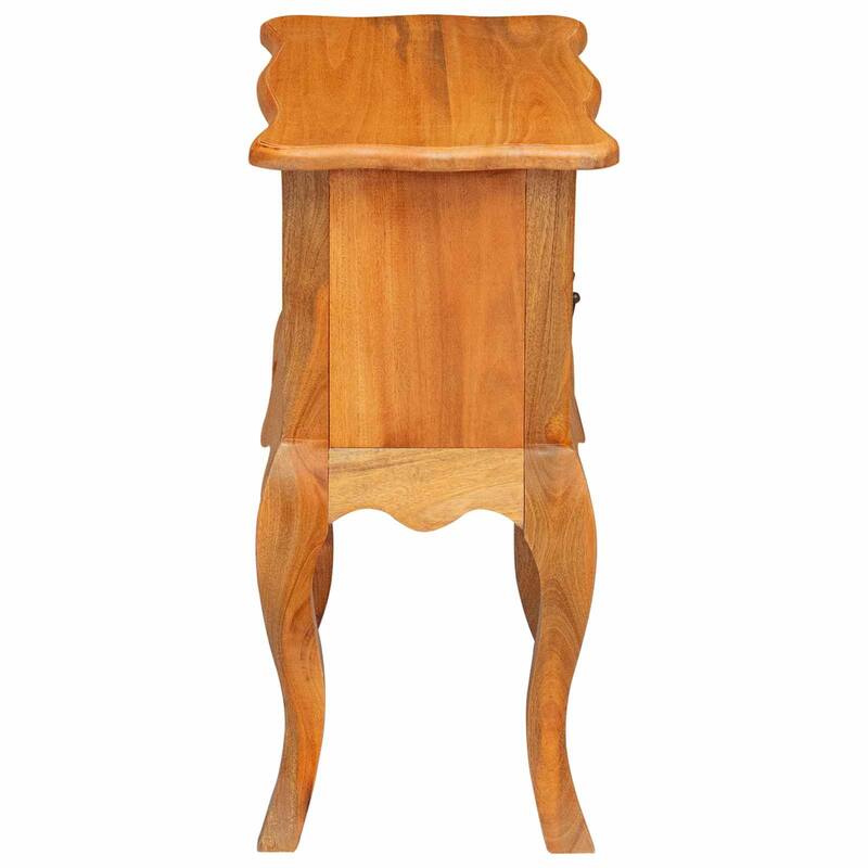 vidaXL Side Table Natural 23.82 x 11.81 x 24.02 in Solid Mahogany Wood - 23.82 x 11.81 x 24.02 in