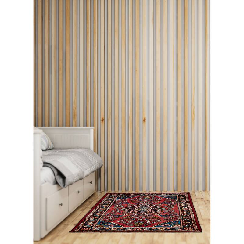 ECARPETGALLERY Hand-knotted Anadol Red Wool Rug - 3'7 x 4'11