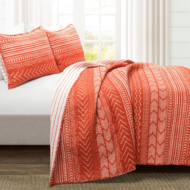Lush Decor Hygge Geometric Pattern 3-piece Quilt Set