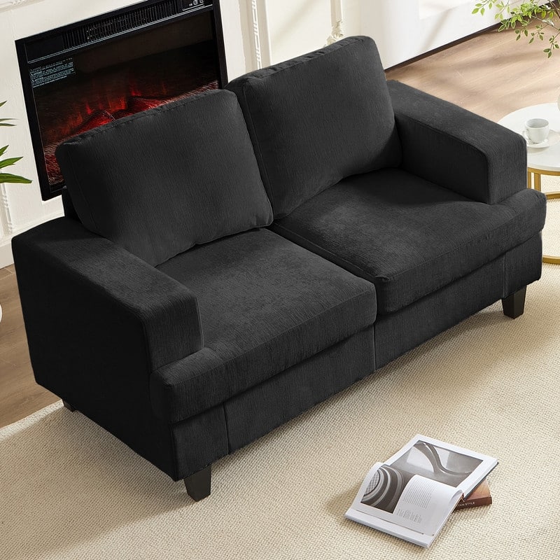 Mixoy W56"Loveseat Sectional Sofa,Chenille Fabric Cloud Sleeper Comfy Upholstered 2-Seater Couches
