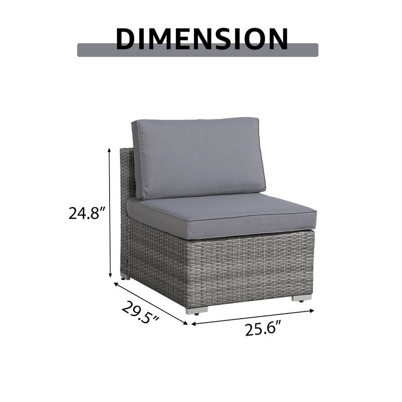 Outdoor Wicker Single Sofa Without Armrests
