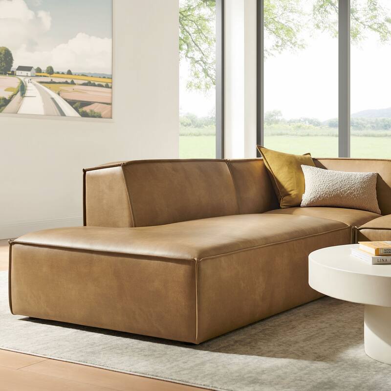 Restore 3-Piece Vegan Leather Modular L-Shaped Sectional Sofa