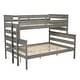 preview thumbnail 19 of 22, Twin over Full Size Solid Wood Bunk Bed with Ladder & Fence