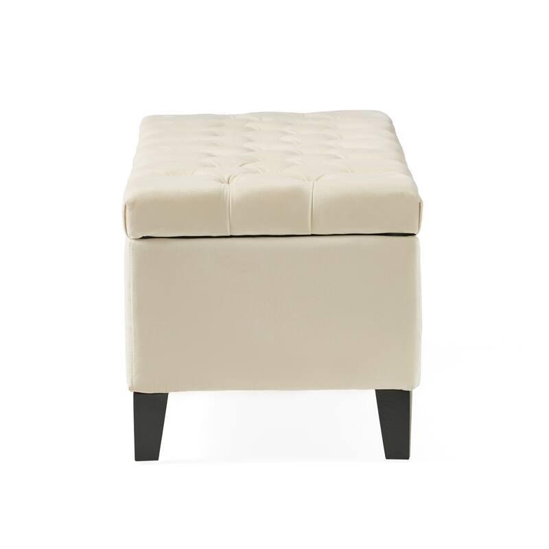 Roomfitters Glouster Storage Ottoman Bench, Button Tufted Fabric with Diamond Stitching