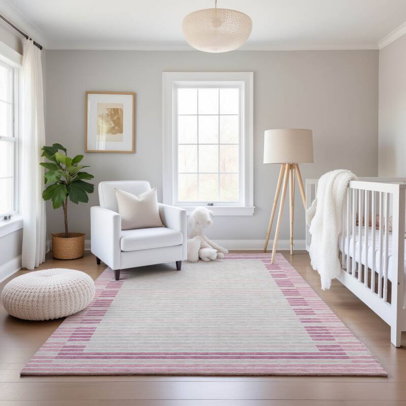 Premium Washable Super Soft Border Geo Mayfield Rug