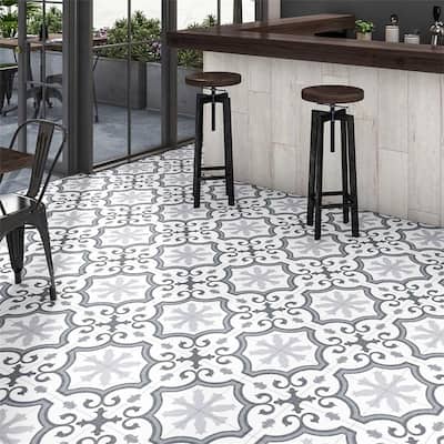 Merola Tile Lacour Grey 9-3/4" x 9-3/4" Porcelain Floor and Wall Tile