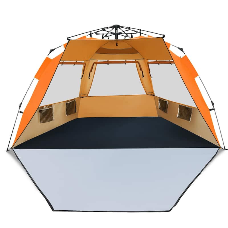 Beach Tent with Front Porch UPF 50+ Sun Shelter for 3-4 People - 100" x 50" x 52" (L x W x H)
