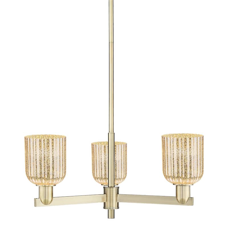 Innovations Lighting 716-3CR-9-18 Bridal Veil Chandelier Bridal Veil 3 - Antique Brass / Mercury