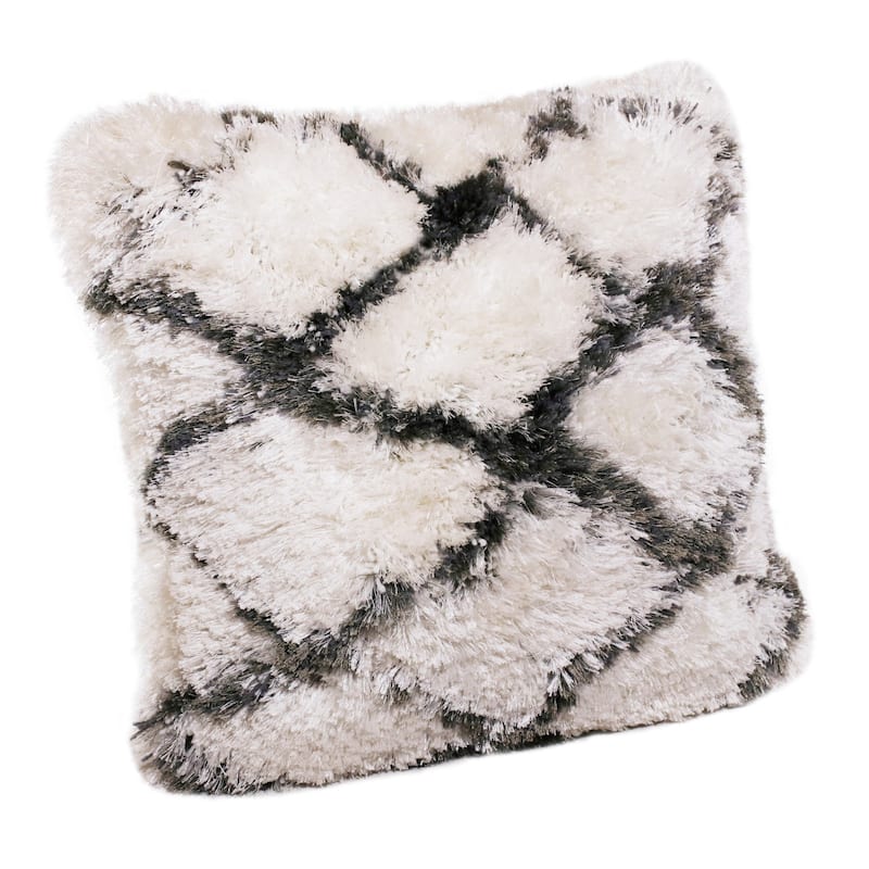 HomeRoots 20" X 20" Black And White Polyester Geometric Zippered Pillow