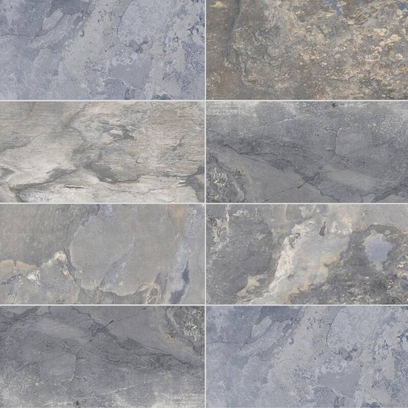 The Tile Life Wells Stone 12x24 Blue Porcelain Floor & Wall Tile