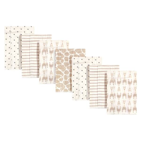 slide 1 of 1, Hudson Baby Infant Cotton Flannel Burp Cloths 7pk, Neutral Giraffe, One Size - Neutral Giraffe - One Size One Size - Neutral Giraffe