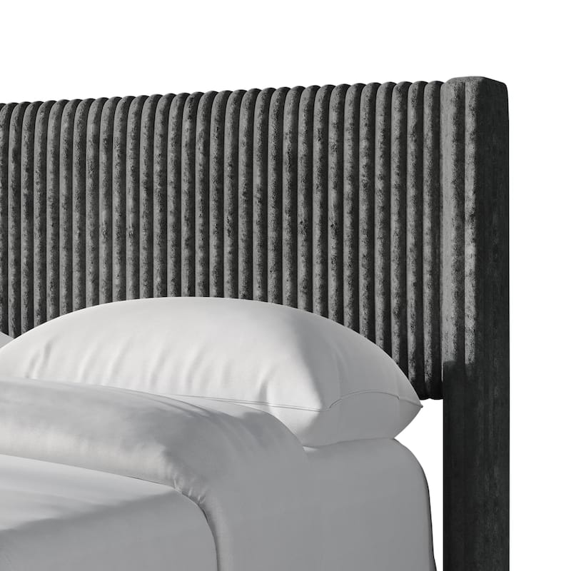 CraftPorch Modern Wingback Upholstered Velvet Bed