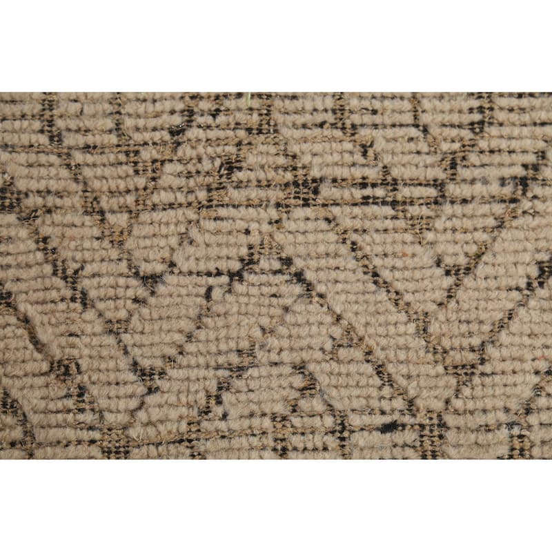 Earth Tone Moroccan Area Rug Handmade Geometric Wool Carpet - 8'9"x 12'10"