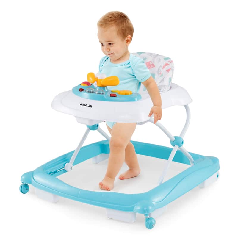 Honeyjoy Foldable Baby Walker with 3 Adjustable Heights Comfy Padded - See Details - Green