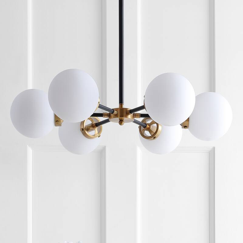 Maura 6-Light 28" Brass Cluster Pendant, by JONATHAN Y