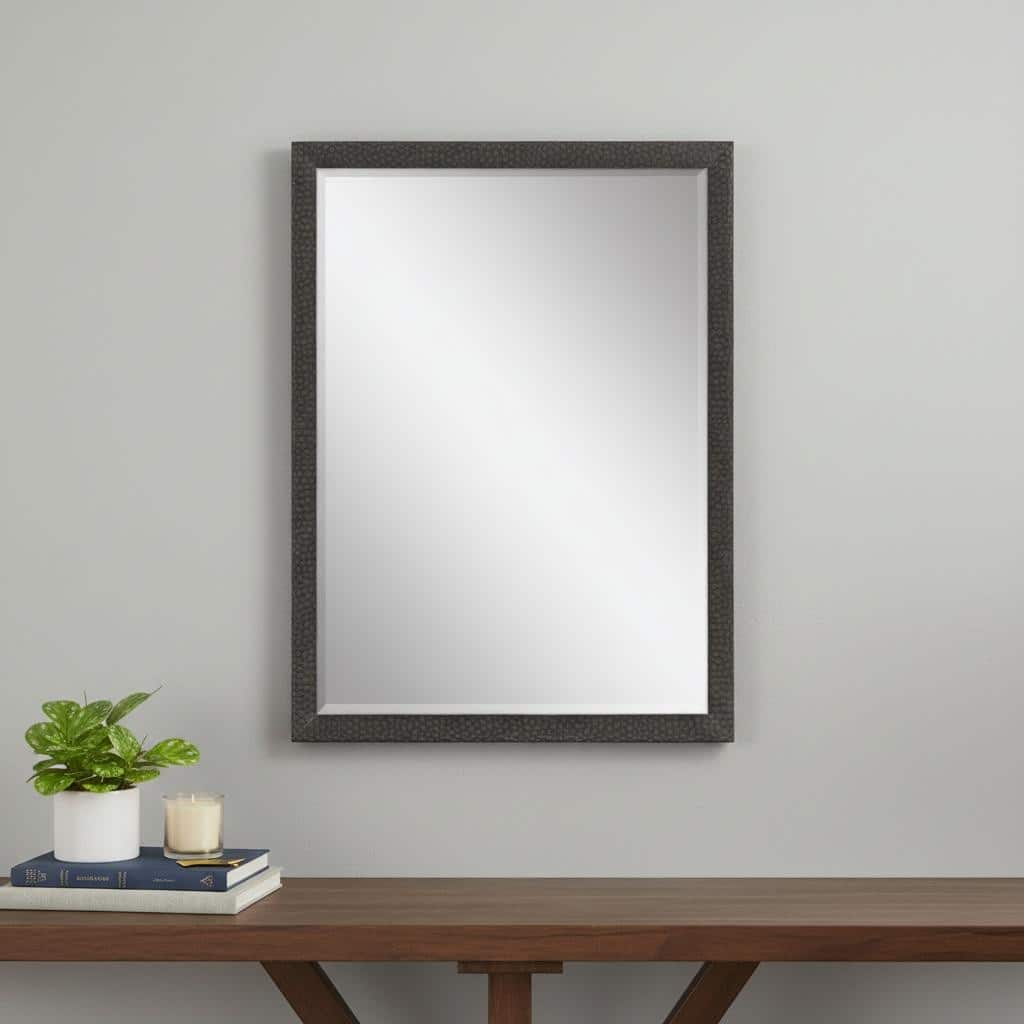 HomeRoots 39" Dark Brown Solid Wood Framed Accent Mirror - 27.00 in. x 39.00 in. x 2.00 in.