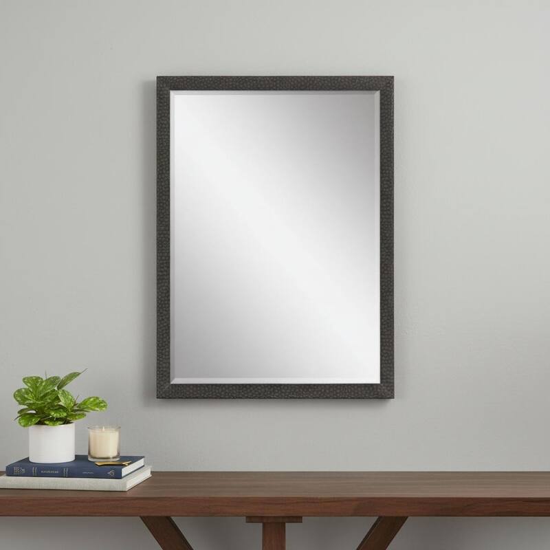 HomeRoots 39" Dark Brown Solid Wood Framed Accent Mirror - 27.00 in. x 39.00 in. x 2.00 in. - 27.00 in. x 39.00 in. x 2.00 in.