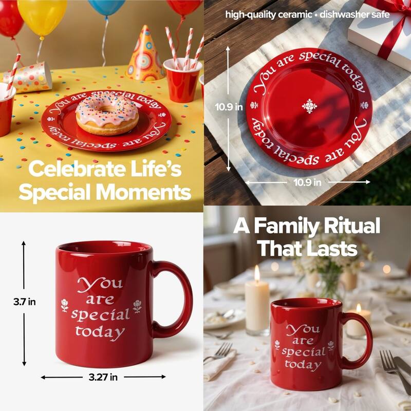 Waechtersbach You Are Special Today Plate and Mug Set - 10.63 in Platter & 12 oz Mug