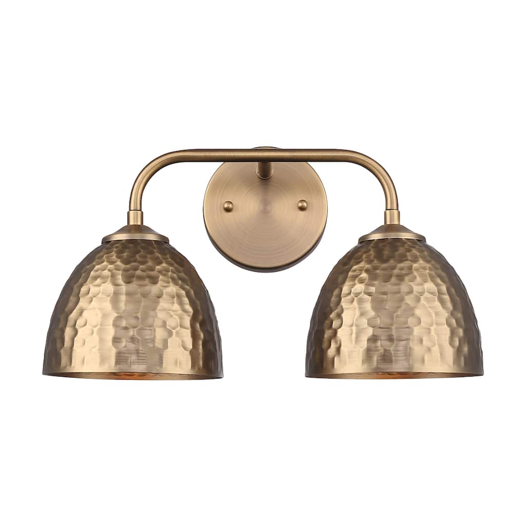 Shepard 2-Light Bath Vanity in Modern Brass with Modern Brass - Gold
