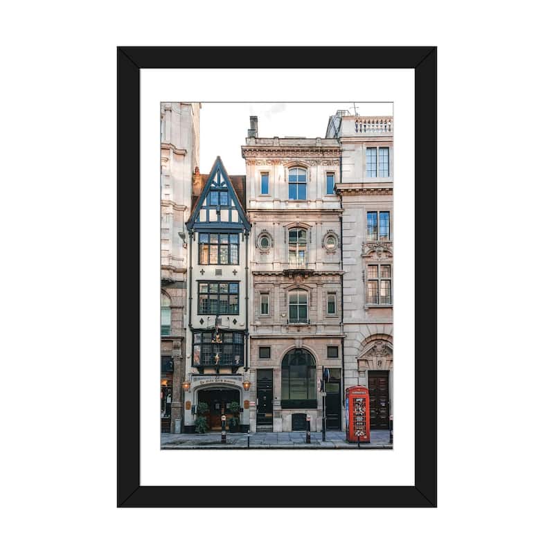 iCanvas "Fleet Street - London" by The Urbanteller PFA - Black - 32x24x1
