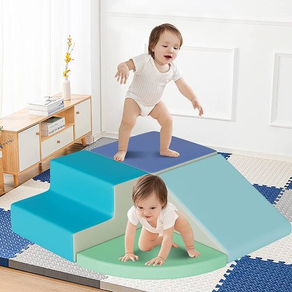 slide 2 of 29, 4 Pieces Baby Kids Climbing Toys Indoor Soft Foam Activity Play Set