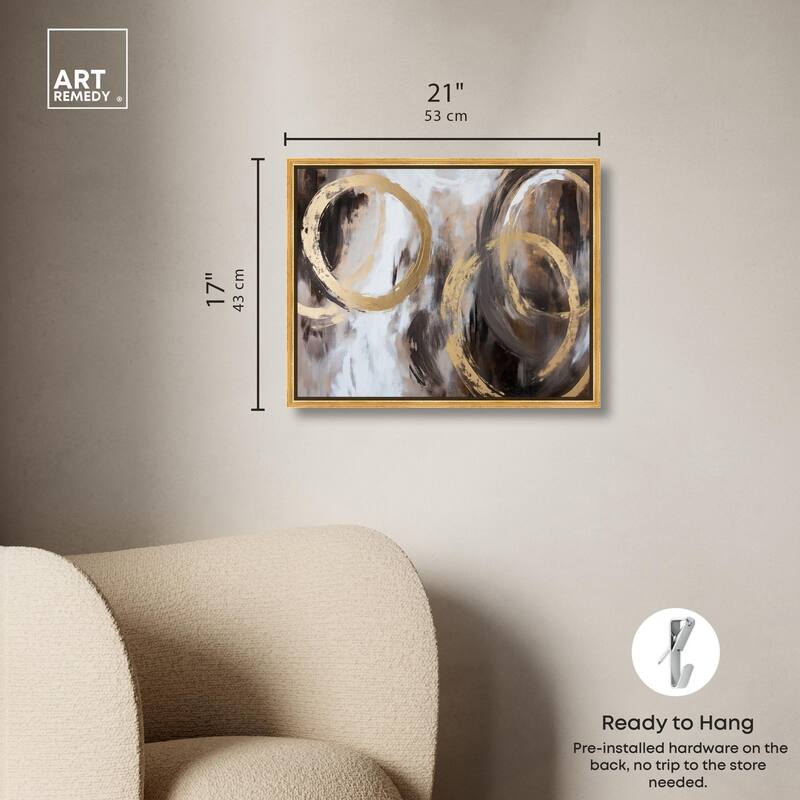 Swirling Forms with Gold Canvas by Art Remedy