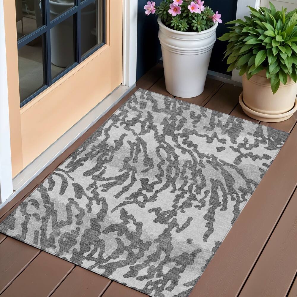 HomeRoots Animal Print Transitional Rectangle Outdoor Rug