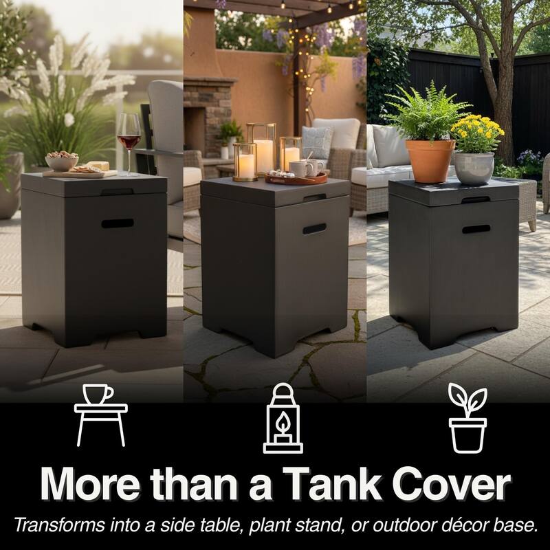 GDFStudio - Outdoor 16" Magnesium Oxide Propane Tank Cover Side Table