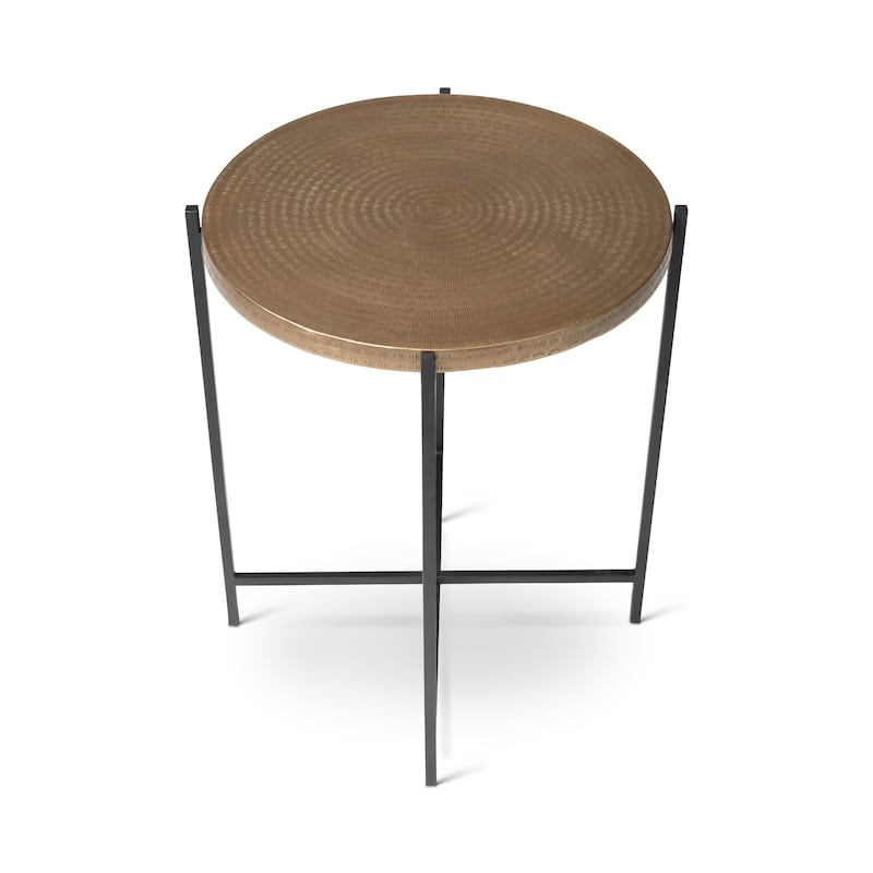 Elements - Navi End Table - Antique Brass