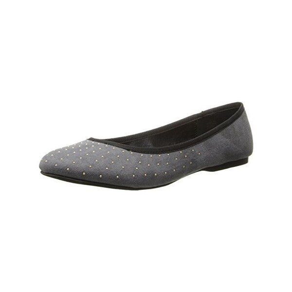 Wild Pair Womens Morton Flats Faux Suede Studded