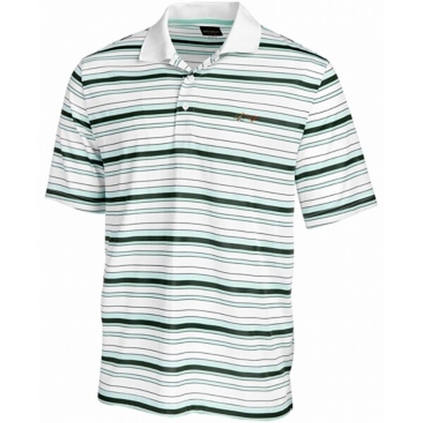 mens green striped polo shirt