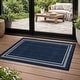 preview thumbnail 32 of 98, World Rug Gallery Border Indoor/Outdoor Flat Woven Area Rug 2' x 3' - Navy