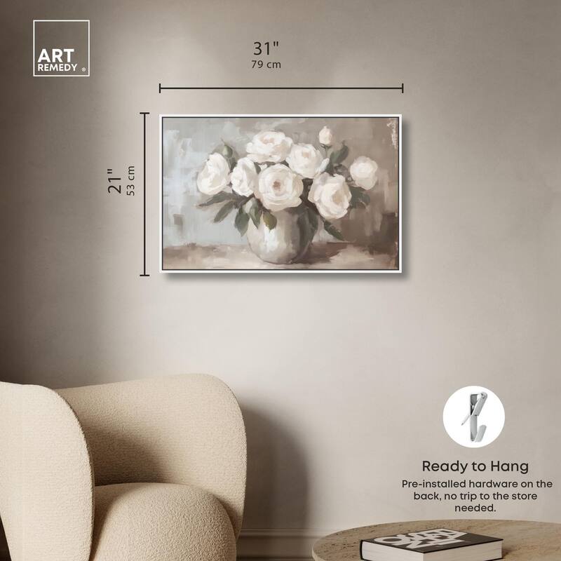 Creamy Cascade Cluster II Canvas by Art Remedy