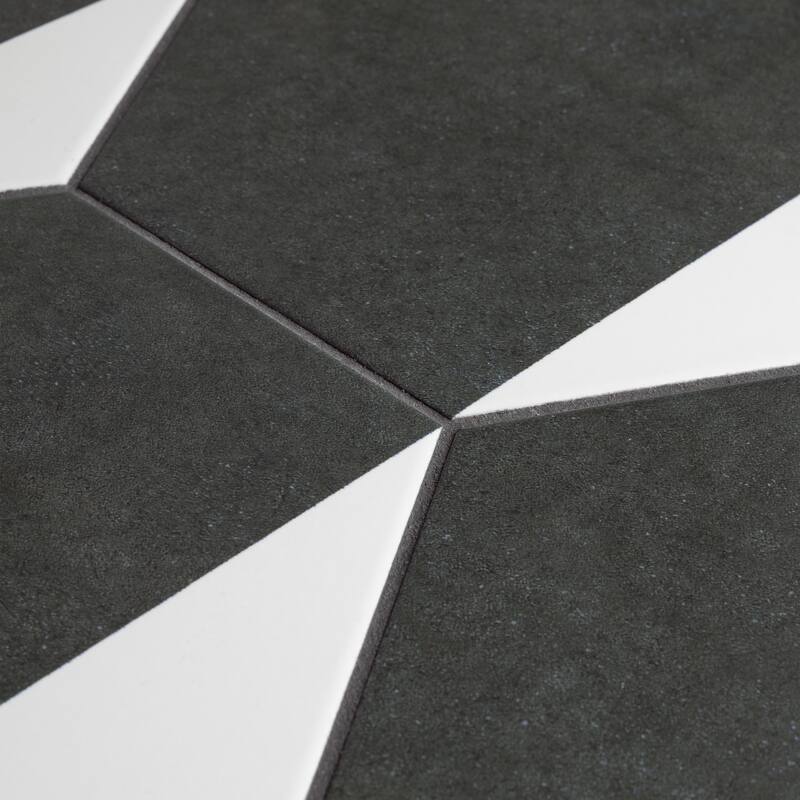 Merola Tile Peak Hex Blanco 8-5/8" x 9-7/8" Porcelain Floor and Wall Tile