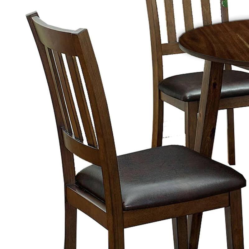 Cozy 3pc Dining Set Round Dining Table And 2x Side Chairs Walnut, Dark Brown Transitional Solid wood Dining Room Furnitu