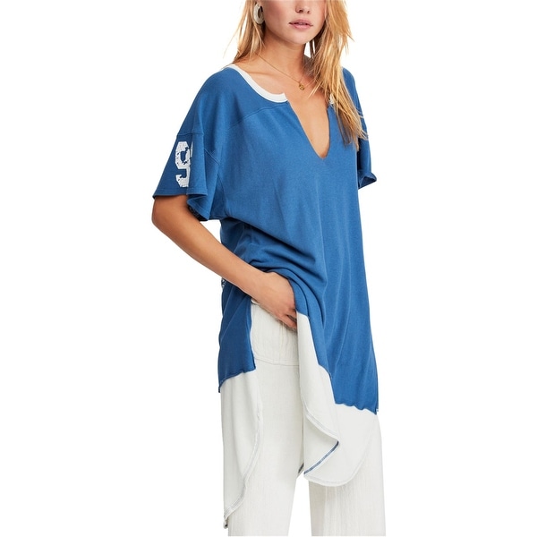 Free People Womens Varsity Tunic Graphic T-Shirt. Opens flyout.