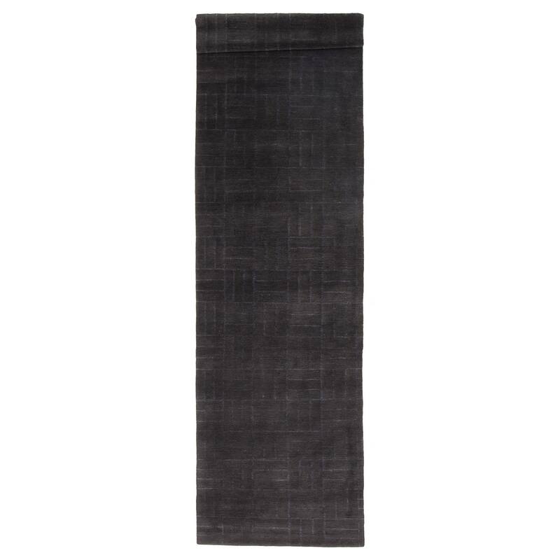 ECARPETGALLERY Hand-knotted Opulence Grey Wool Rug - 2'8 x 10'1 - Dark Grey - 2'8 x 10'1