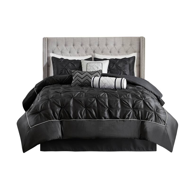 GDF Studio - Laurel 7-Piece Tufted Comforter Set with Decorative Pillows