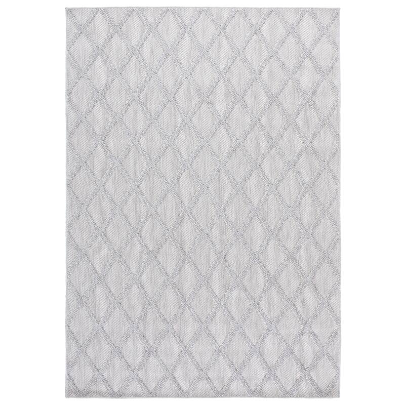 SAFAVIEH Highland Inesa Trellis Rug - Light Grey/Ivory - 5'3" x 7'6"