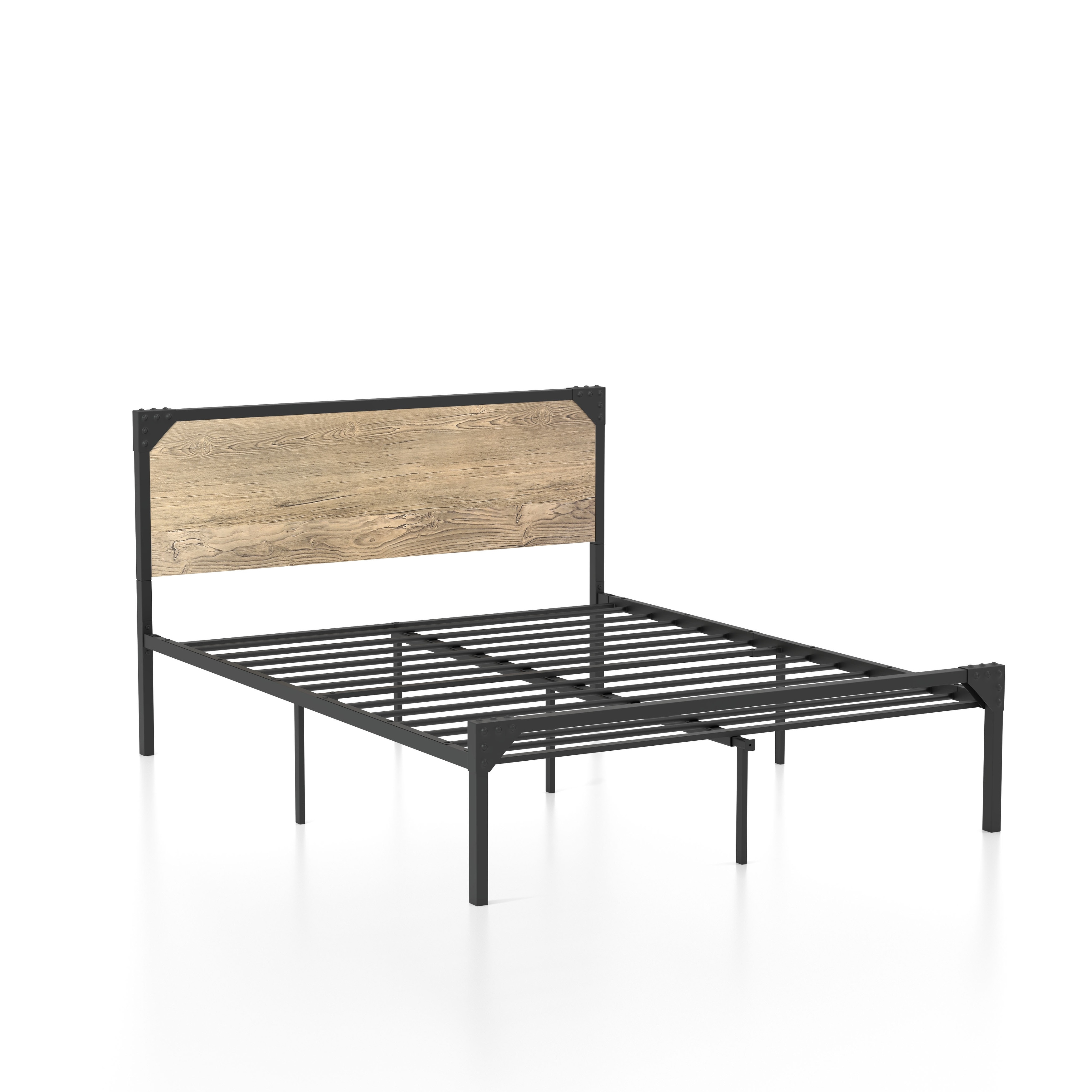 Furniture Of America Aramana Industrial Two Tone Steel Platform Bed