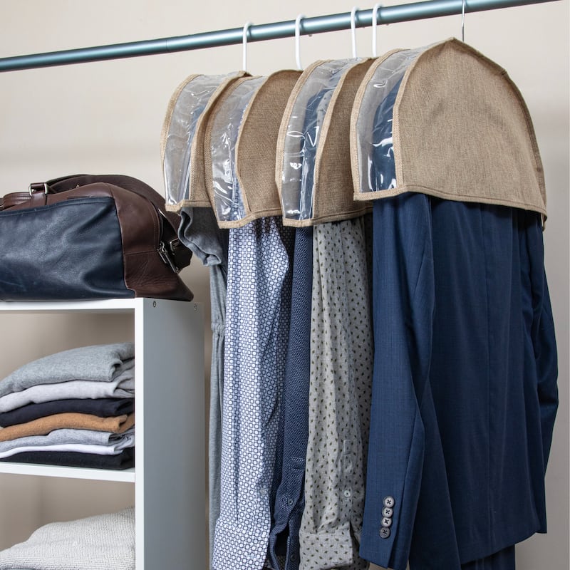 Household Essentials Hanging Garment Shoulder Dust Covers for Closet - 24.0"L x 3.0"W x 10.0"H