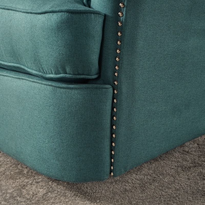 Roomfitters Electric Recliner with Copper Accents and Soft Upholstery, Comfortable Lounge Chair for Living Room, Teal