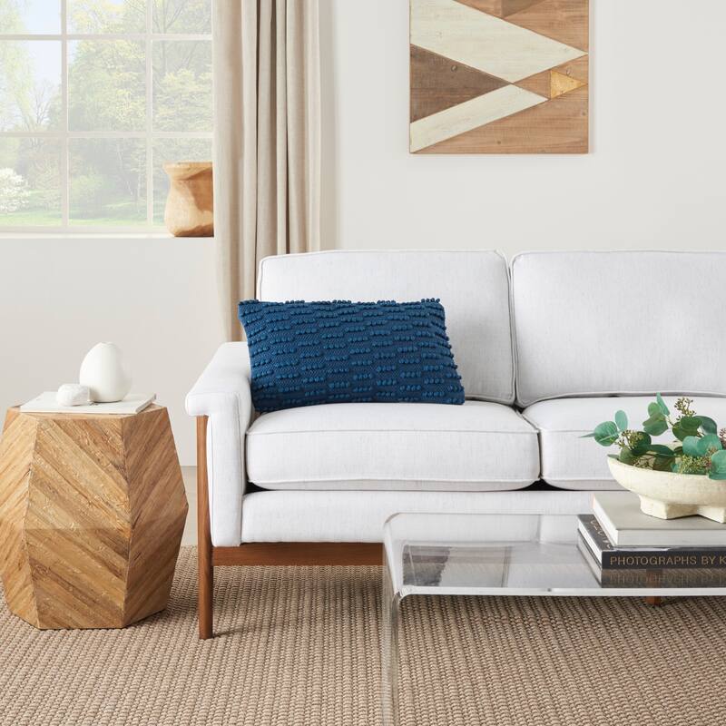 Mina Victory Life Styles Textured Geometric Dots Throw Pillow , ( 12"X20" )