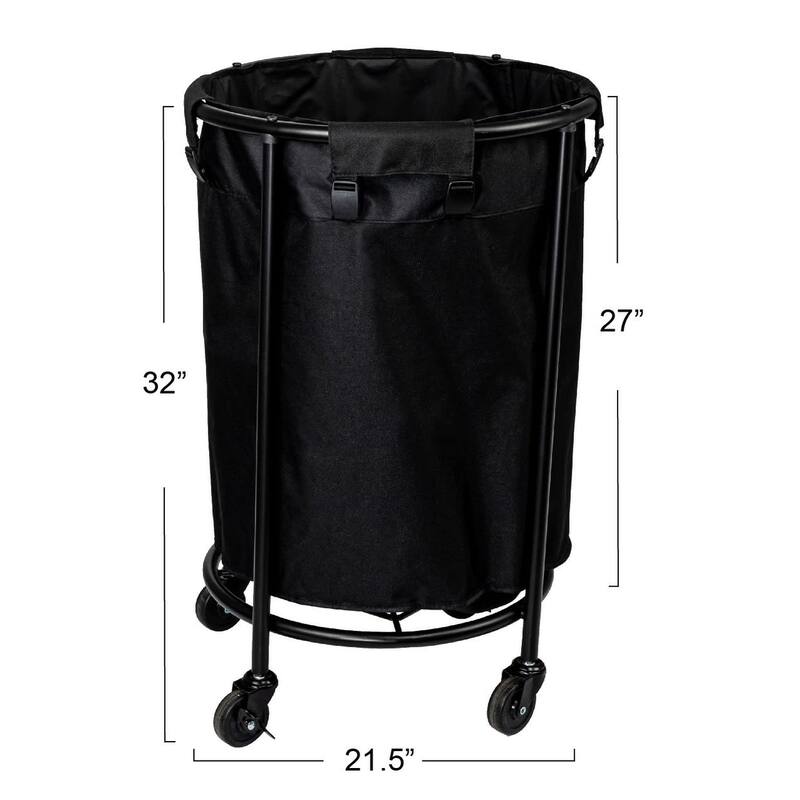 Household Essentials Metal Frame Laundry Hamper with Wheels