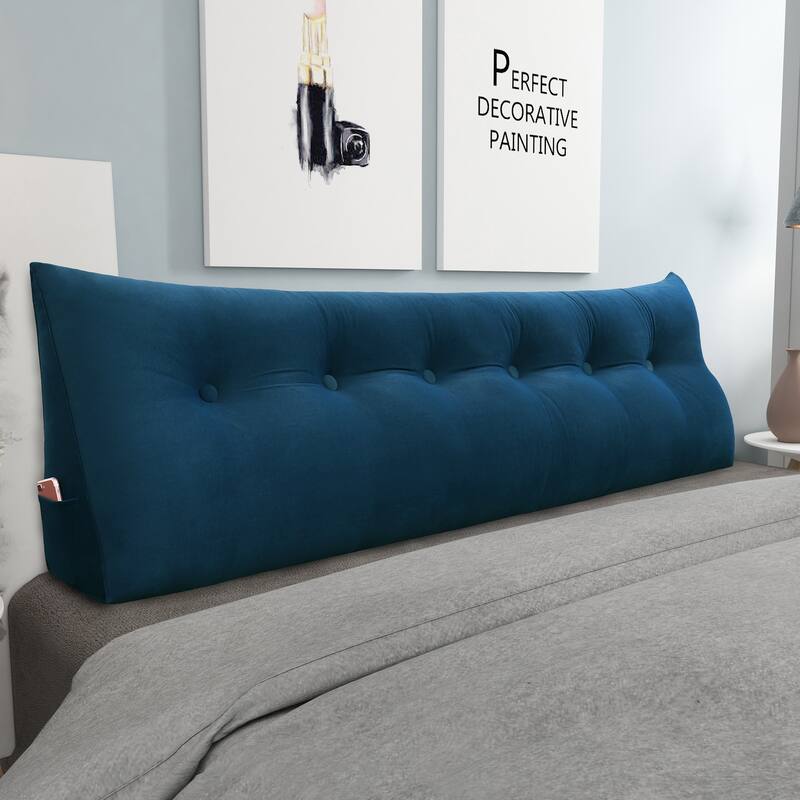 WOWMAX Bed Rest Wedge Bolster Headboard Back Support Pillow Velvet